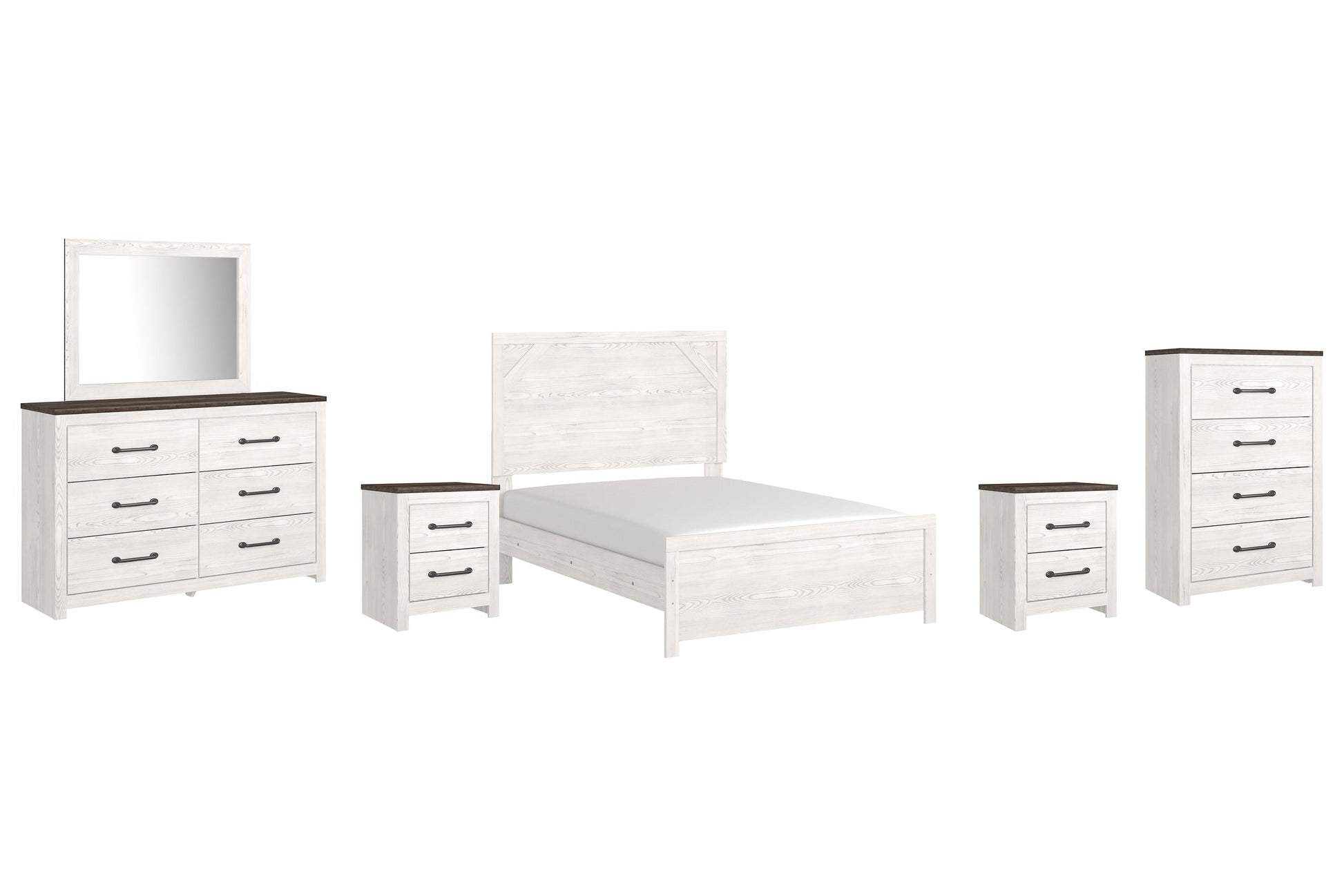 Gerridan Full Panel Bed with Mirrored Dresser, Chest and 2 Nightstands at Towne & Country Furniture (AL) furniture, home furniture, home decor, sofa, bedding