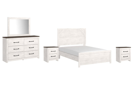 Gerridan Full Panel Bed with Mirrored Dresser and 2 Nightstands at Towne & Country Furniture (AL) furniture, home furniture, home decor, sofa, bedding