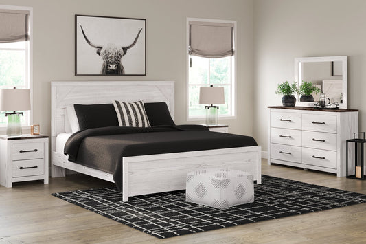 Gerridan King Panel Bed with Mirrored Dresser and Nightstand at Towne & Country Furniture (AL) furniture, home furniture, home decor, sofa, bedding