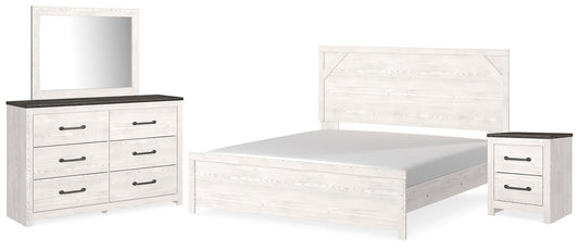 Gerridan King Panel Bed with Mirrored Dresser and Nightstand at Towne & Country Furniture (AL) furniture, home furniture, home decor, sofa, bedding