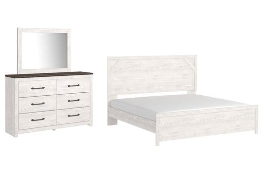 Gerridan King Panel Bed with Mirrored Dresser at Towne & Country Furniture (AL) furniture, home furniture, home decor, sofa, bedding