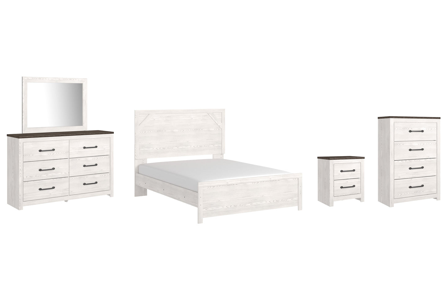 Gerridan Queen Panel Bed with Mirrored Dresser, Chest and Nightstand at Towne & Country Furniture (AL) furniture, home furniture, home decor, sofa, bedding