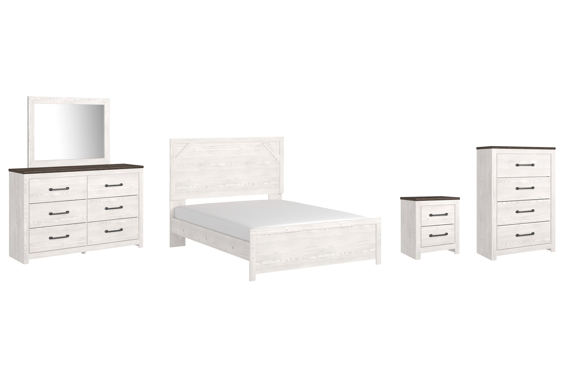 Gerridan Queen Panel Bed with Mirrored Dresser, Chest and Nightstand at Towne & Country Furniture (AL) furniture, home furniture, home decor, sofa, bedding