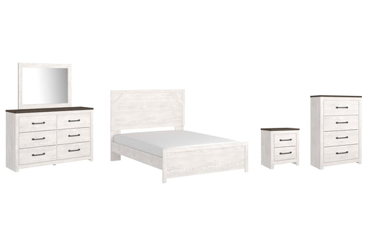 Gerridan Queen Panel Bed with Mirrored Dresser, Chest and Nightstand at Towne & Country Furniture (AL) furniture, home furniture, home decor, sofa, bedding