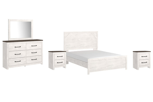 Gerridan Queen Panel Bed with Mirrored Dresser and 2 Nightstands at Towne & Country Furniture (AL) furniture, home furniture, home decor, sofa, bedding