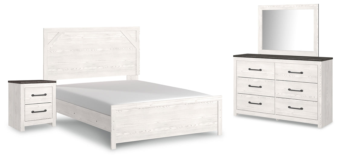 Gerridan Queen Panel Bed with Mirrored Dresser and Nightstand at Towne & Country Furniture (AL) furniture, home furniture, home decor, sofa, bedding