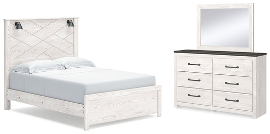 Gerridan Queen Panel Bed with Mirrored Dresser at Towne & Country Furniture (AL) furniture, home furniture, home decor, sofa, bedding