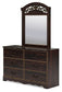 Glosmount Dresser and Mirror at Towne & Country Furniture (AL) furniture, home furniture, home decor, sofa, bedding