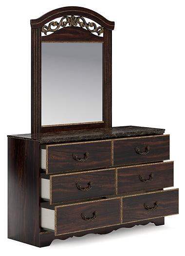 Glosmount Dresser and Mirror at Towne & Country Furniture (AL) furniture, home furniture, home decor, sofa, bedding