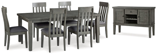 Hallanden Dining Table and 6 Chairs with Storage at Towne & Country Furniture (AL) furniture, home furniture, home decor, sofa, bedding