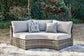 Harbor Court Curved Loveseat with Cushion at Towne & Country Furniture (AL) furniture, home furniture, home decor, sofa, bedding