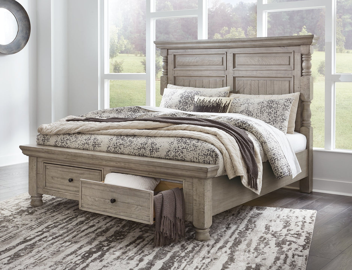 Harrastone California King Panel Bed with Dresser at Towne & Country Furniture (AL) furniture, home furniture, home decor, sofa, bedding