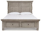 Harrastone California King Panel Bed with Mirrored Dresser, Chest and 2 Nightstands at Towne & Country Furniture (AL) furniture, home furniture, home decor, sofa, bedding