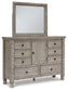 Harrastone King Panel Bed with Mirrored Dresser and Chest at Towne & Country Furniture (AL) furniture, home furniture, home decor, sofa, bedding