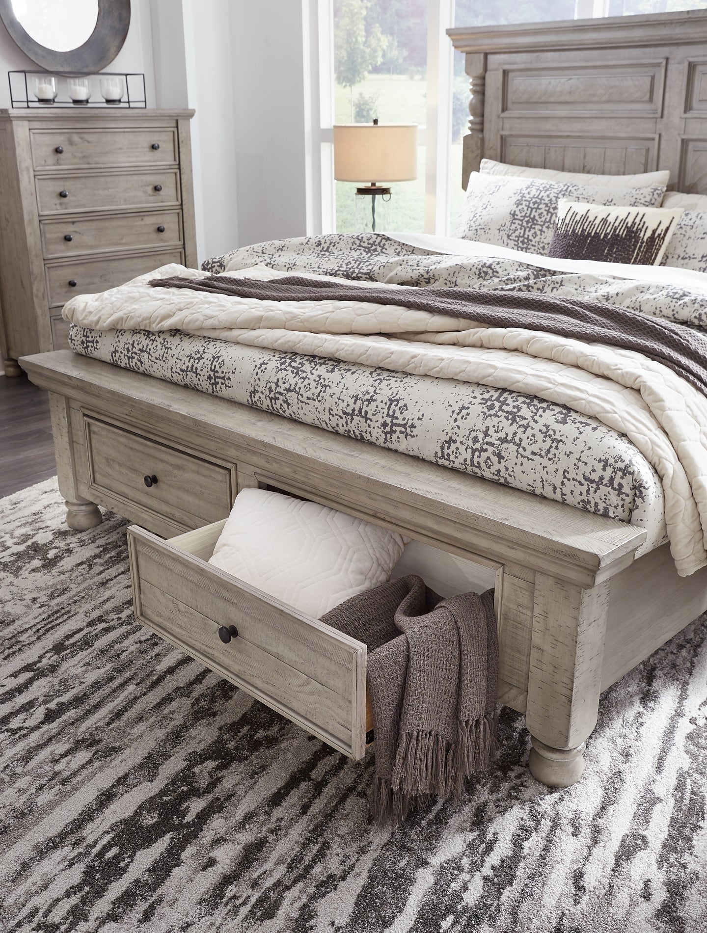 Harrastone  Panel Bed at Towne & Country Furniture (AL) furniture, home furniture, home decor, sofa, bedding