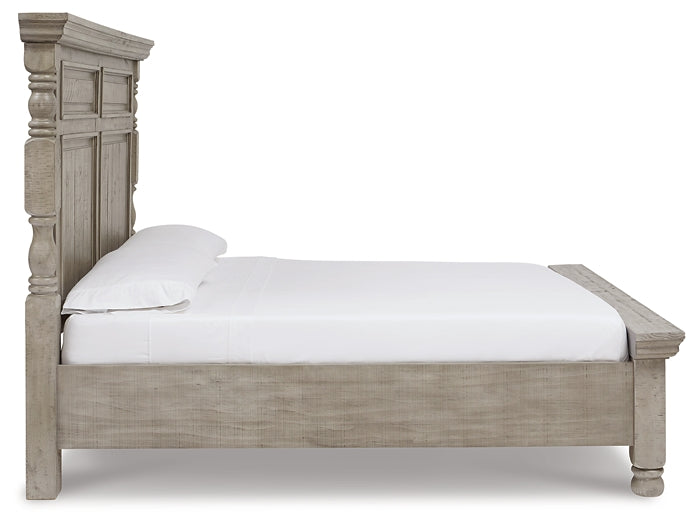 Harrastone Queen Panel Bed with Mirrored Dresser at Towne & Country Furniture (AL) furniture, home furniture, home decor, sofa, bedding