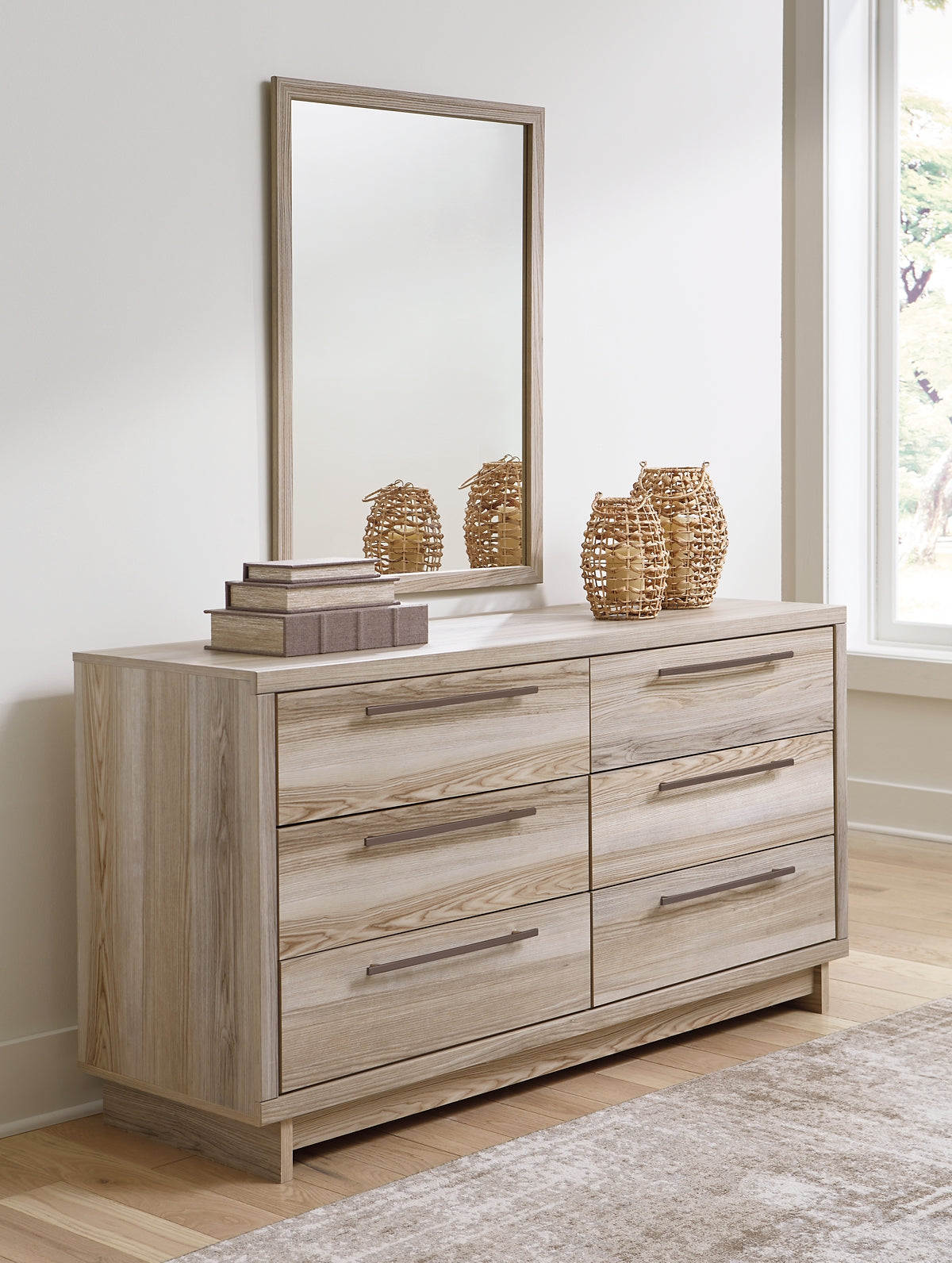 Hasbrick Queen Panel Bed with Mirrored Dresser at Towne & Country Furniture (AL) furniture, home furniture, home decor, sofa, bedding