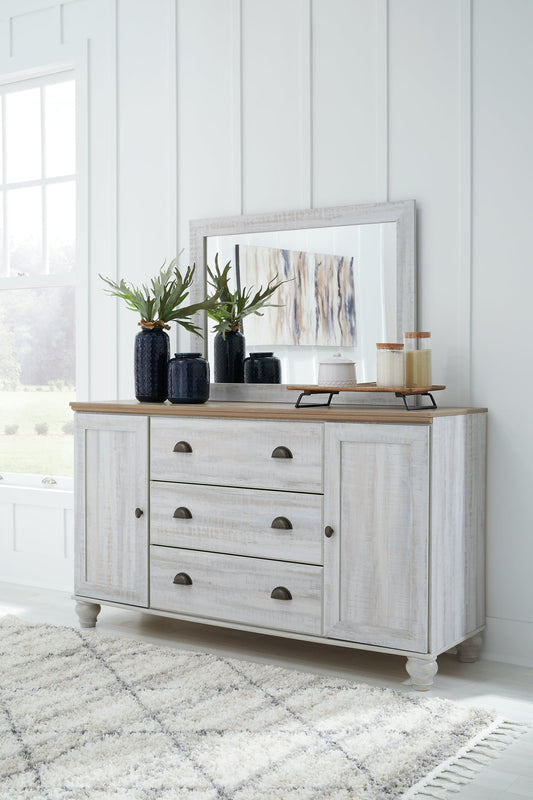 Haven Bay Dresser and Mirror at Towne & Country Furniture (AL) furniture, home furniture, home decor, sofa, bedding