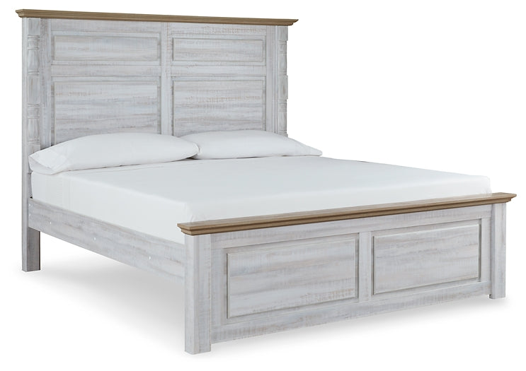 Haven Bay King Panel Bed with Mirrored Dresser at Towne & Country Furniture (AL) furniture, home furniture, home decor, sofa, bedding