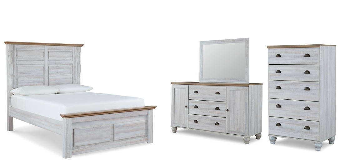 Haven Bay Queen Panel Bed with Mirrored Dresser and Chest at Towne & Country Furniture (AL) furniture, home furniture, home decor, sofa, bedding