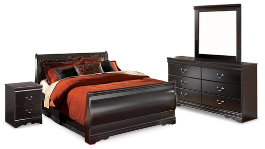 Huey Vineyard Full Sleigh Bed with Mirrored Dresser and Nightstand at Towne & Country Furniture (AL) furniture, home furniture, home decor, sofa, bedding