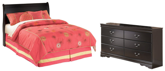 Huey Vineyard Full Sleigh Headboard with Dresser at Towne & Country Furniture (AL) furniture, home furniture, home decor, sofa, bedding