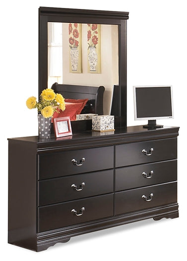 Huey Vineyard Full Sleigh Headboard with Mirrored Dresser, Chest and 2 Nightstands at Towne & Country Furniture (AL) furniture, home furniture, home decor, sofa, bedding