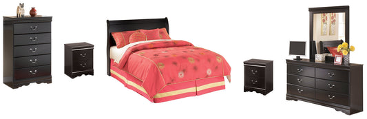 Huey Vineyard Full Sleigh Headboard with Mirrored Dresser, Chest and 2 Nightstands at Towne & Country Furniture (AL) furniture, home furniture, home decor, sofa, bedding