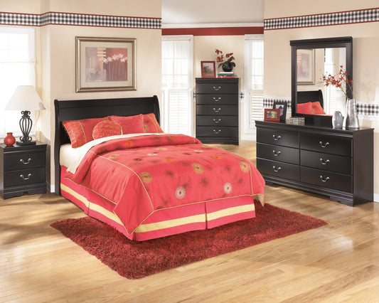 Huey Vineyard Full Sleigh Headboard with Mirrored Dresser, Chest and Nightstand at Towne & Country Furniture (AL) furniture, home furniture, home decor, sofa, bedding