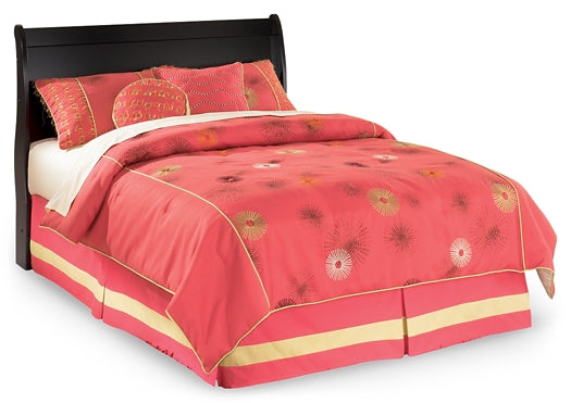 Huey Vineyard Full Sleigh Headboard with Mirrored Dresser and 2 Nightstands at Towne & Country Furniture (AL) furniture, home furniture, home decor, sofa, bedding
