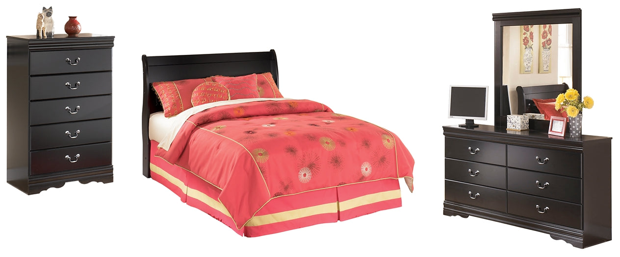 Huey Vineyard Full Sleigh Headboard with Mirrored Dresser and Chest at Towne & Country Furniture (AL) furniture, home furniture, home decor, sofa, bedding