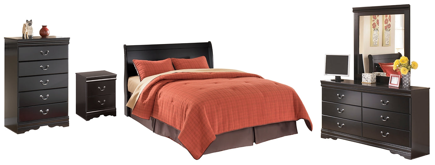 Huey Vineyard Queen Sleigh Headboard with Mirrored Dresser, Chest and Nightstand at Towne & Country Furniture (AL) furniture, home furniture, home decor, sofa, bedding