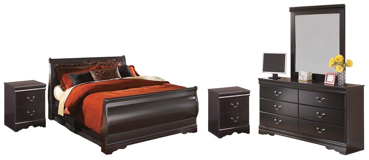 Huey Vineyard  Sleigh Bed With Mirrored Dresser And 2 Nightstands at Towne & Country Furniture (AL) furniture, home furniture, home decor, sofa, bedding