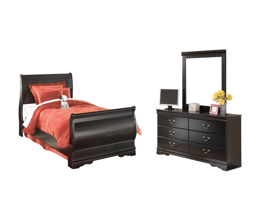Huey Vineyard Twin Sleigh Headboard with Dresser at Towne & Country Furniture (AL) furniture, home furniture, home decor, sofa, bedding