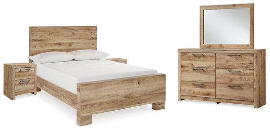 Hyanna Full Panel Bed with Mirrored Dresser and 2 Nightstands at Towne & Country Furniture (AL) furniture, home furniture, home decor, sofa, bedding
