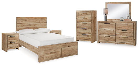 Hyanna Full Panel Storage Bed with Mirrored Dresser, Chest and 2 Nightstands at Towne & Country Furniture (AL) furniture, home furniture, home decor, sofa, bedding