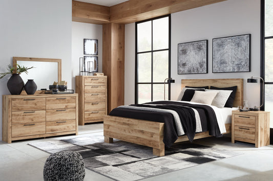 Hyanna King Panel Bed with Mirrored Dresser, Chest and 2 Nightstands at Towne & Country Furniture (AL) furniture, home furniture, home decor, sofa, bedding