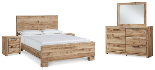 Hyanna King Panel Bed with Mirrored Dresser and 2 Nightstands at Towne & Country Furniture (AL) furniture, home furniture, home decor, sofa, bedding