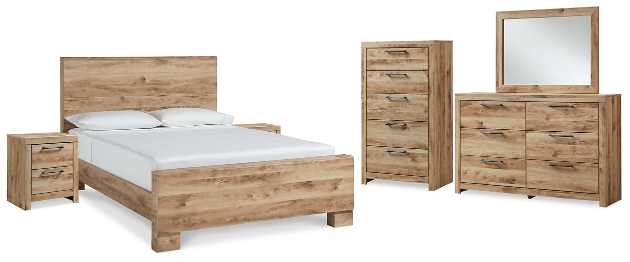 Hyanna Queen Panel Bed with Mirrored Dresser, Chest and 2 Nightstands at Towne & Country Furniture (AL) furniture, home furniture, home decor, sofa, bedding