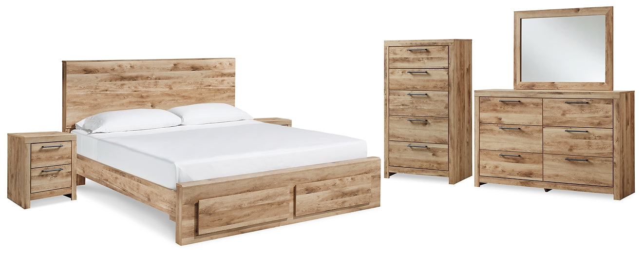 Hyanna Queen Panel Storage Bed with Mirrored Dresser, Chest and 2 Nightstands at Towne & Country Furniture (AL) furniture, home furniture, home decor, sofa, bedding