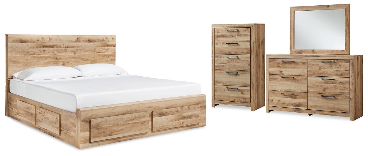 Hyanna Queen Panel Storage Bed with Mirrored Dresser and Chest at Towne & Country Furniture (AL) furniture, home furniture, home decor, sofa, bedding