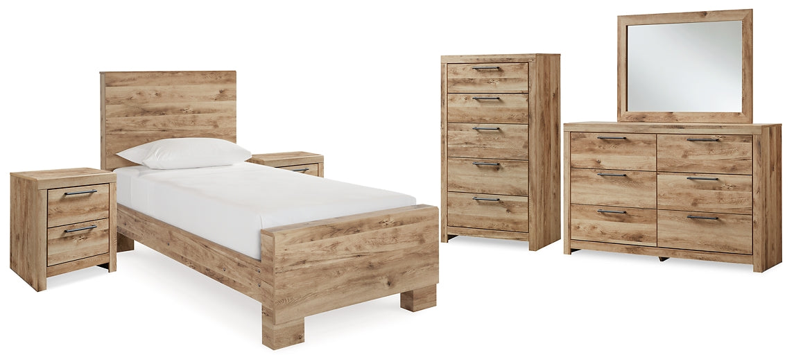 Hyanna Twin Panel Bed with Mirrored Dresser, Chest and 2 Nightstands at Towne & Country Furniture (AL) furniture, home furniture, home decor, sofa, bedding