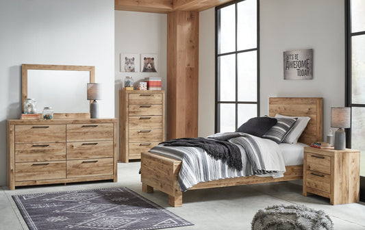 Hyanna Twin Panel Bed with Mirrored Dresser, Chest and Nightstand at Towne & Country Furniture (AL) furniture, home furniture, home decor, sofa, bedding