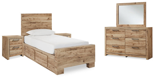 Hyanna Twin Panel Bed with Storage with Mirrored Dresser and 2 Nightstands at Towne & Country Furniture (AL) furniture, home furniture, home decor, sofa, bedding
