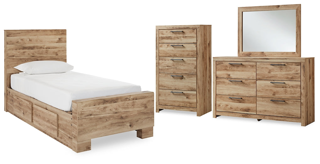 Hyanna Twin Panel Bed with Storage with Mirrored Dresser and Chest at Towne & Country Furniture (AL) furniture, home furniture, home decor, sofa, bedding
