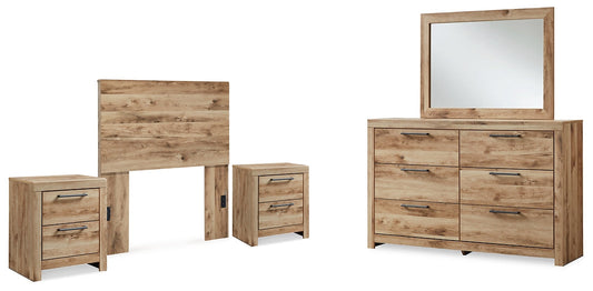 Hyanna Twin Panel Headboard with Mirrored Dresser and 2 Nightstands at Towne & Country Furniture (AL) furniture, home furniture, home decor, sofa, bedding