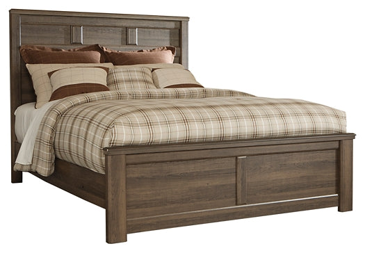 Juararo California King Panel Bed with Mirrored Dresser, Chest and 2 Nightstands at Towne & Country Furniture (AL) furniture, home furniture, home decor, sofa, bedding