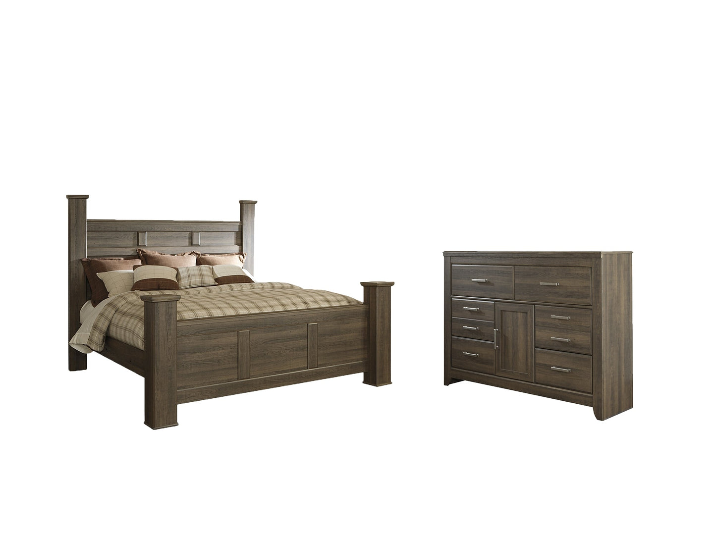 Juararo California King Poster Bed with Dresser at Towne & Country Furniture (AL) furniture, home furniture, home decor, sofa, bedding