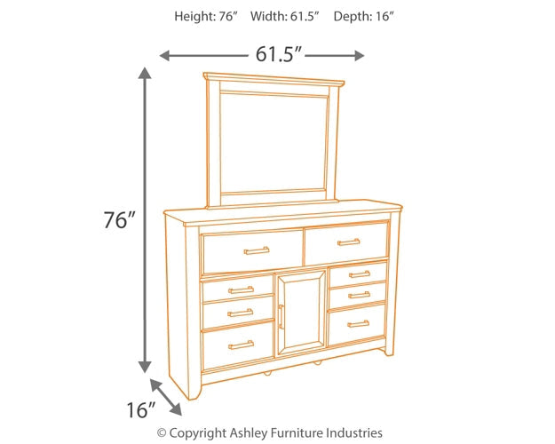 Juararo Dresser and Mirror at Towne & Country Furniture (AL) furniture, home furniture, home decor, sofa, bedding