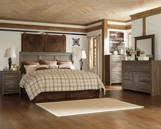 Juararo King/California King Panel Headboard with Mirrored Dresser at Towne & Country Furniture (AL) furniture, home furniture, home decor, sofa, bedding